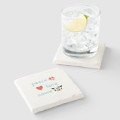 Liebe und Kühe Steinuntersetzer (Seitenansicht)