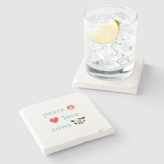 Liebe und Kühe Steinuntersetzer (Seitenansicht)