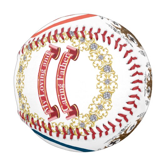 Liebe und Kümmre glücklicher Vatertag Baseball (Rückseite Links)