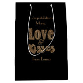 Liebe-und Kuss-romantische elegante Mittlere Geschenktüte (Vorderseite)