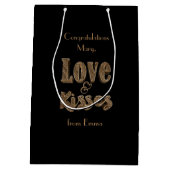 Liebe-und Kuss-romantische elegante Mittlere Geschenktüte (Rückseite)