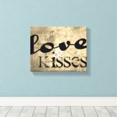 Liebe und Küsse gepackte Leinwand Shabby Chic sepi (Insitu (Holzboden))