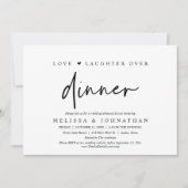 Liebe und Lächeln beim Abendessen, Hochzeit Probe Einladung (Vorderseite)