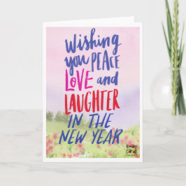 Liebe und Lachen Frohes Neujahrs Karte