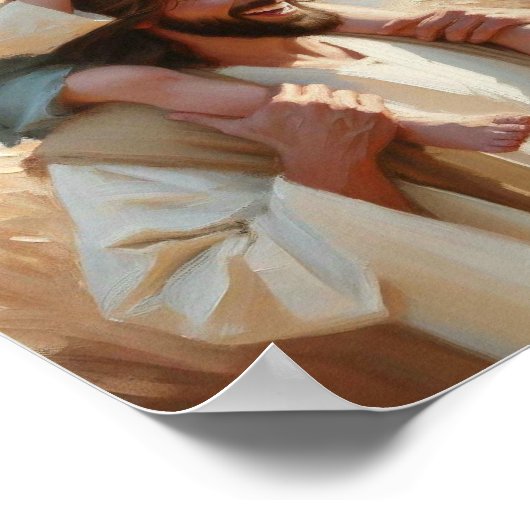 Liebe und Lachen - Jesus mit den Kindern Digitale Poster (Ecke)