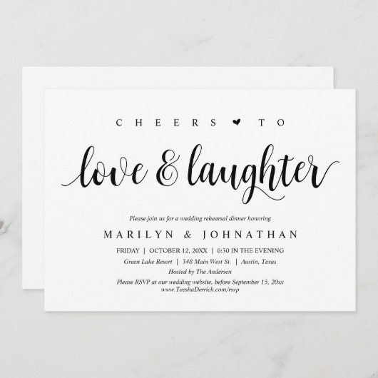 Liebe und Lachen, Party der Probe der Mäuse Einladung (Vorne/Hinten)