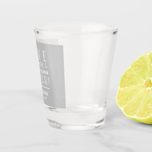 Liebe und Lachen Silberhochzeit Schnapsglas (Rechts)