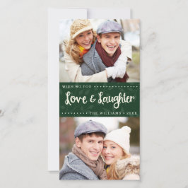 Liebe und Lachen Vertical Holiday Foto Card Feiertagskarte