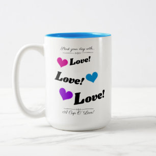 Liebe und Lachen Zweifarbige Tasse