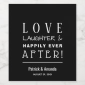 Liebe und Lacher Black Wedding Weinetikett (Einzelnes Label)