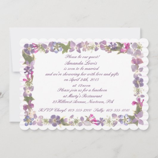 Liebe und Lavendel Einladung (Vorderseite)