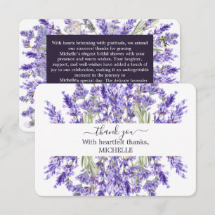 Liebe und Lavendel Elegant Bridal Dankeschön Kar Dankeskarte
