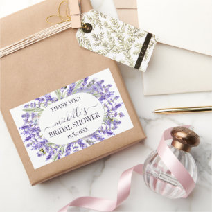 Liebe und Lavendel   Elegantes Blumendankeschön Rechteckiger Aufkleber