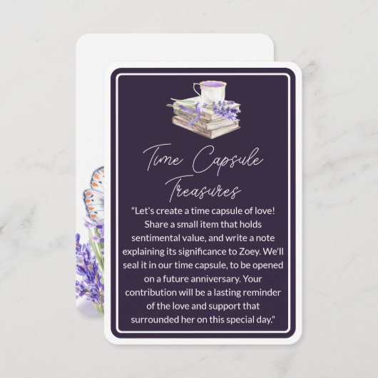 Liebe und Lavendel | Zeit Kapseln Schätze Begleitkarte (Vorne/Hinten)