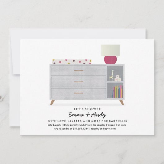 Liebe und Layette Baby Dusche Einladungen (Vorderseite)