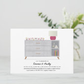 Liebe und Layette Baby Dusche Einladungen (Stehend Vorderseite)