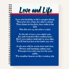 Liebe und Lebensgedicht Notizblock