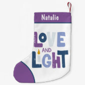 Liebe und leicht Hanukkah Chanukah Personalisierte Kleiner Weihnachtsstrumpf (Rückseite)