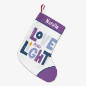 Liebe und leicht Hanukkah Chanukah Personalisierte Kleiner Weihnachtsstrumpf (Vorderansicht (hängend))