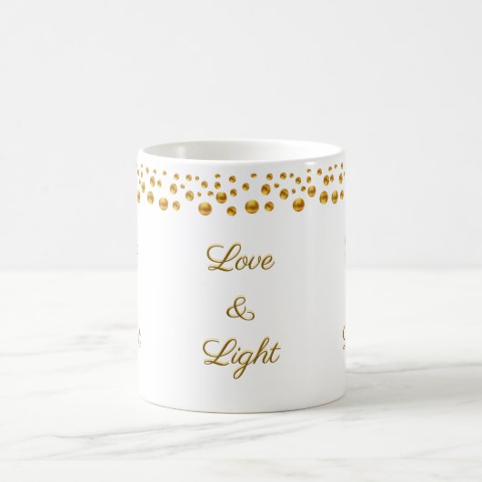 Liebe und leichte Golddots Confetti Kaffeetasse (Mittel)