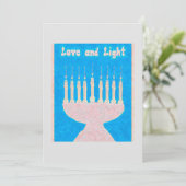 Liebe und leichte Hanukka Feiertagskarte (Stehend Vorderseite)