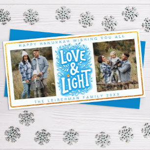 Liebe und leichte Hanukka-Fotokarte Feiertagskarte