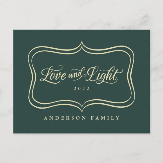 Liebe und leichter klassischer Goldrahmen Feiertagspostkarte (Vorderseite)