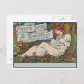 Liebe und Lesen Postkarte (Vorne/Hinten)