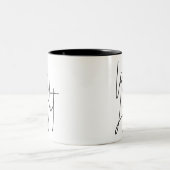 LIEBE UND LICHT beschriftete moderne Chichand Zweifarbige Tasse (Mittel)