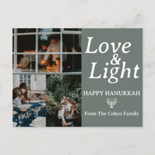 Liebe und Licht   Collage aus Hanukkah-Foto Feiertagspostkarte