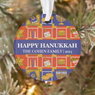 Liebe und Licht Einfache Elegant Hanukkah Famili Ornament