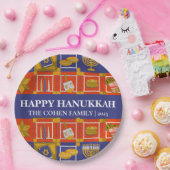 Liebe und Licht | Einfache Elegant Hanukkah Famili Pappteller (Party)