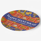 Liebe und Licht | Einfache Elegant Hanukkah Famili Pappteller (Schrägansicht)