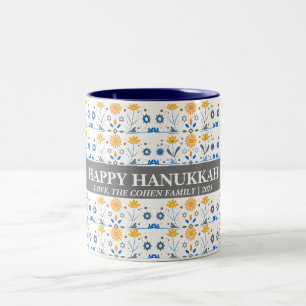 Liebe und Licht   Einfache Elegant Hanukkah Famili Zweifarbige Tasse