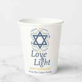 Liebe und Licht | Einfache Hanukkah-Familie Pappbecher
