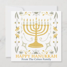 Liebe und Licht | Einfache Happy Hanukkah Familie Feiertagskarte