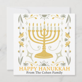Liebe und Licht | Einfache Happy Hanukkah Familie Feiertagskarte