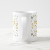 Liebe und Licht | Einfache Happy Hanukkah Familie Jumbo-Tasse (Rückseite)