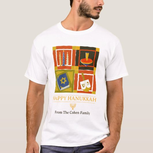 Liebe und Licht | Einfache moderne Hanukkah-Famili T-Shirt (Vorderseite)