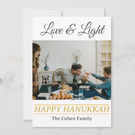 Liebe und Licht | Einfaches Hanukkah-Foto Feiertagskarte