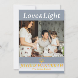 Liebe und Licht | Einfaches Hanukkah-Foto Feiertagskarte