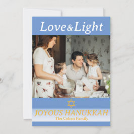 Liebe und Licht | Einfaches Hanukkah-Foto Feiertagskarte
