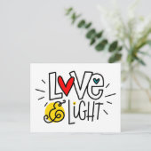 Liebe und Licht, handschriftlich Postkarte (Stehend Vorderseite)