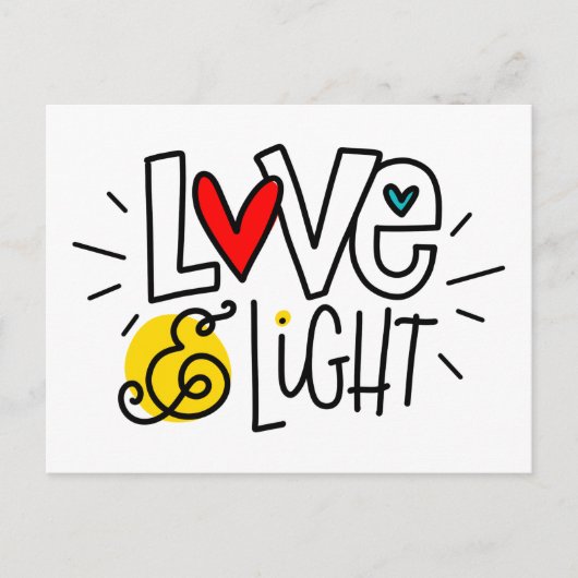 Liebe und Licht, handschriftlich Postkarte (Vorderseite)
