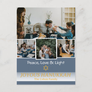 Liebe und Licht   Hanukkah Foto Collage Feiertagspostkarte