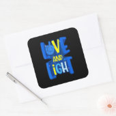 Liebe und Licht Hanukkah Menorah Chanukah jüdische Quadratischer Aufkleber (Umschlag)