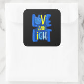 Liebe und Licht Hanukkah Menorah Chanukah jüdische Quadratischer Aufkleber (Tasche)