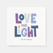 "Liebe und Licht" Happy Hanukkah Custom Serviette (Vorderseite)