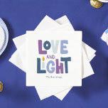 "Liebe und Licht" Happy Hanukkah Custom Serviette<br><div class="desc">Personalisiertes Hanukkah Themed Design.</div>