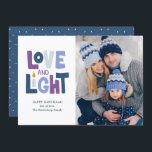 "Liebe und Licht" Happy Hanukkah Foto Ferienkarte Feiertagskarte<br><div class="desc">"Liebe und Licht" Happy Hanukkah Foto Holiday Design.</div>